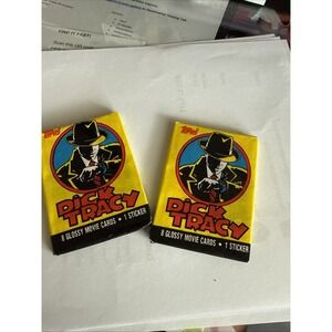 Topps Wax Pack Dick Tracy Trading Cards Glossy Movie Cards 2 PACKS Sealed. 4305